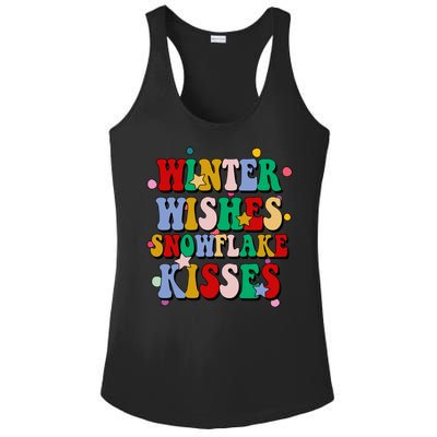 Winter Wishes Snowflake Kisses Retro Christmas Ladies PosiCharge Competitor Racerback Tank