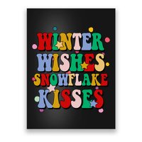 Winter Wishes Snowflake Kisses Retro Christmas Poster