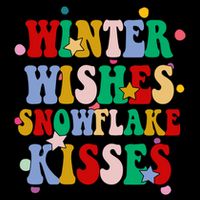 Winter Wishes Snowflake Kisses Retro Christmas Poster