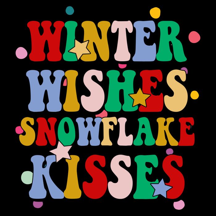 Winter Wishes Snowflake Kisses Retro Christmas Poster