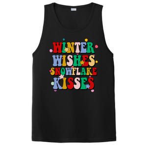 Winter Wishes Snowflake Kisses Retro Christmas PosiCharge Competitor Tank