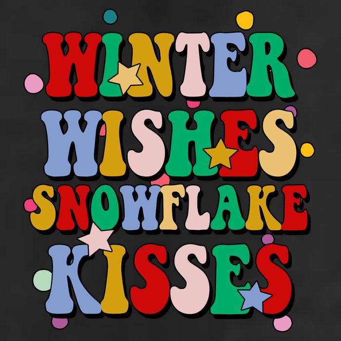 Winter Wishes Snowflake Kisses Retro Christmas Trucker Hat