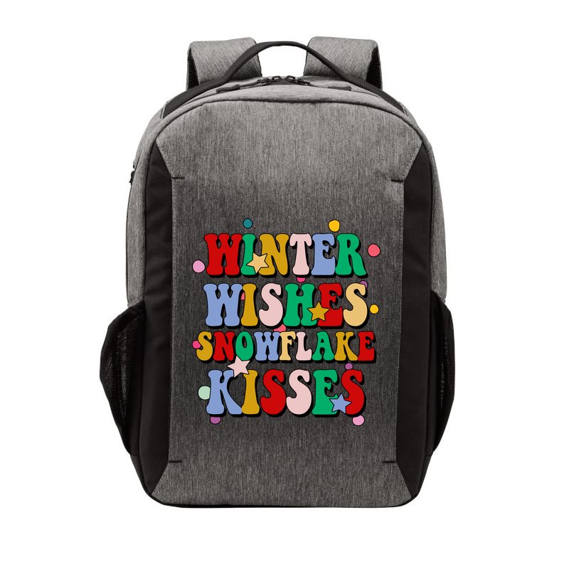 Winter Wishes Snowflake Kisses Retro Christmas Vector Backpack