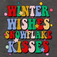 Winter Wishes Snowflake Kisses Retro Christmas Vector Backpack