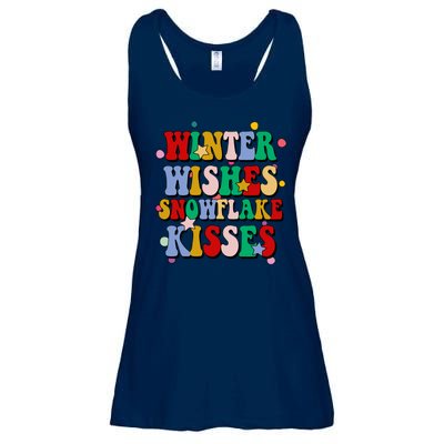 Winter Wishes Snowflake Kisses Retro Christmas Ladies Essential Flowy Tank