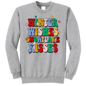 Winter Wishes Snowflake Kisses Retro Christmas Sweatshirt