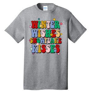 Winter Wishes Snowflake Kisses Retro Christmas Tall T-Shirt