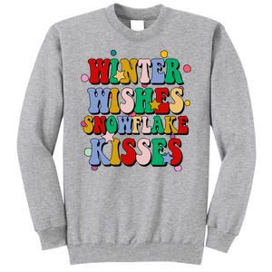 Winter Wishes Snowflake Kisses Retro Christmas Tall Sweatshirt