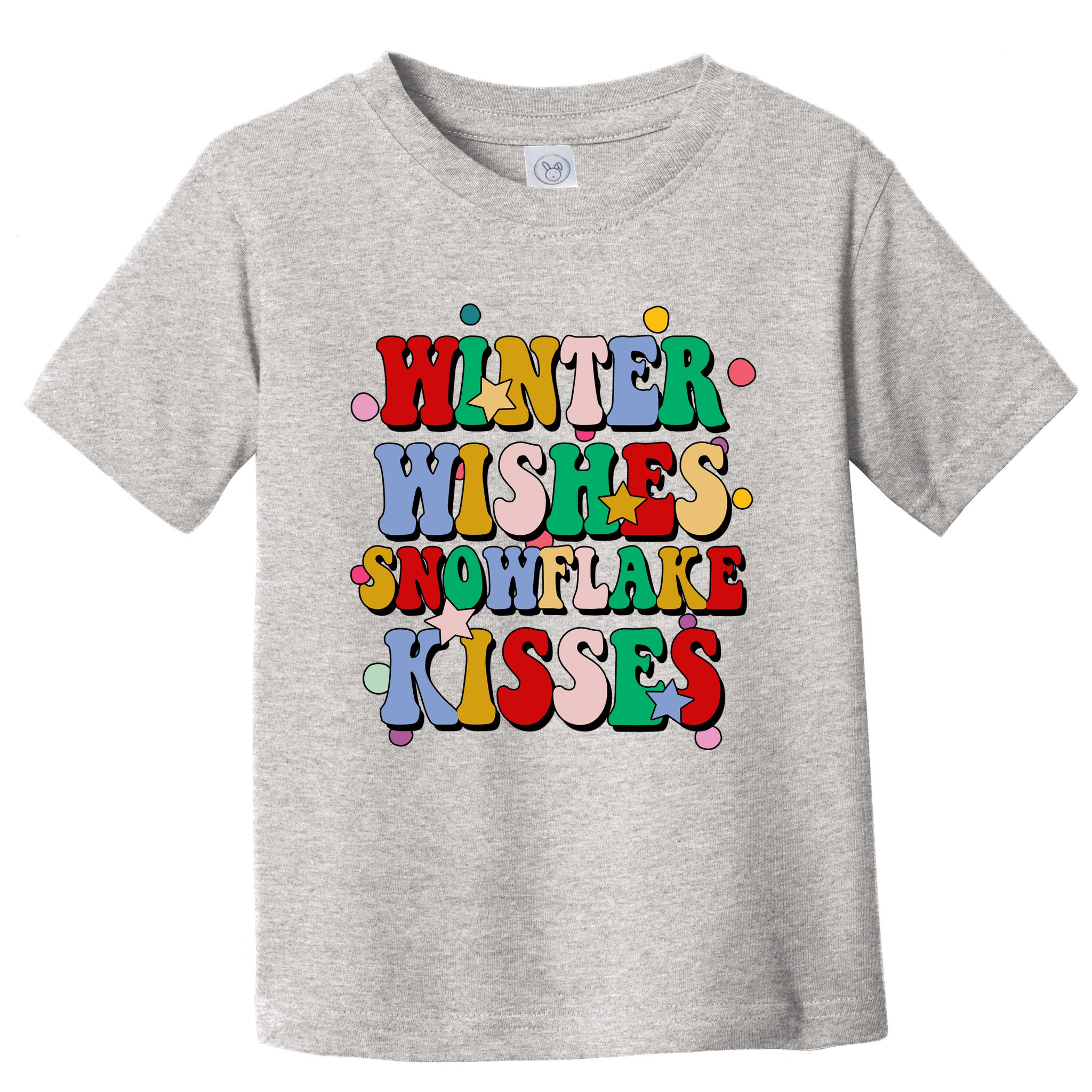 Winter Wishes Snowflake Kisses Retro Christmas Toddler T-Shirt
