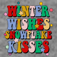 Winter Wishes Snowflake Kisses Retro Christmas Toddler T-Shirt