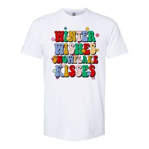 Winter Wishes Snowflake Kisses Retro Christmas Softstyle CVC T-Shirt