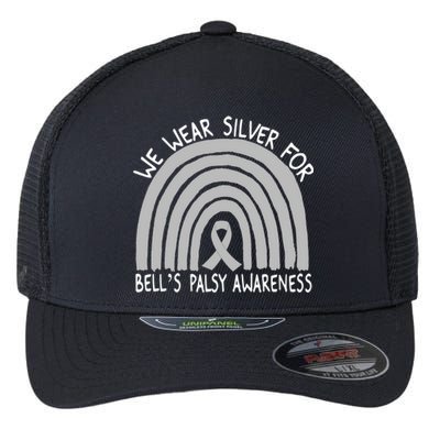 We Wear Silver For Bell’s Palsy Awareness Rainbow Gift Cool Gift Flexfit Unipanel Trucker Cap