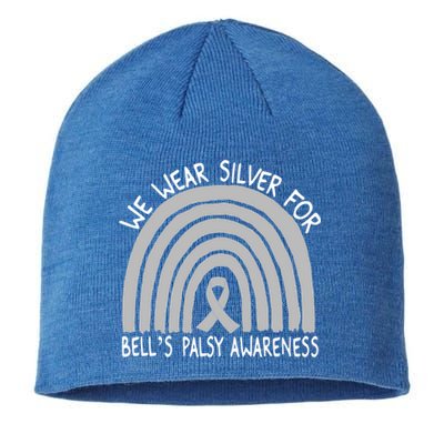 We Wear Silver For Bell’s Palsy Awareness Rainbow Gift Cool Gift Sustainable Beanie