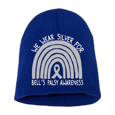 We Wear Silver For Bell’s Palsy Awareness Rainbow Gift Cool Gift Short Acrylic Beanie