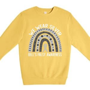 We Wear Silver For Bell’s Palsy Awareness Cute Gift Premium Crewneck Sweatshirt