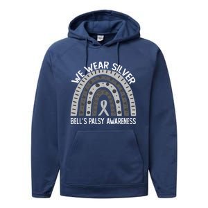 We Wear Silver For Bell’s Palsy Awareness Cute Gift Performance Fleece Hoodie