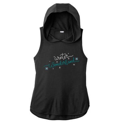 Winter Wonderland Snowflake Ladies PosiCharge Tri-Blend Wicking Draft Hoodie Tank