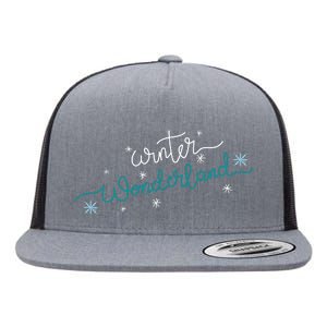 Winter Wonderland Snowflake Flat Bill Trucker Hat