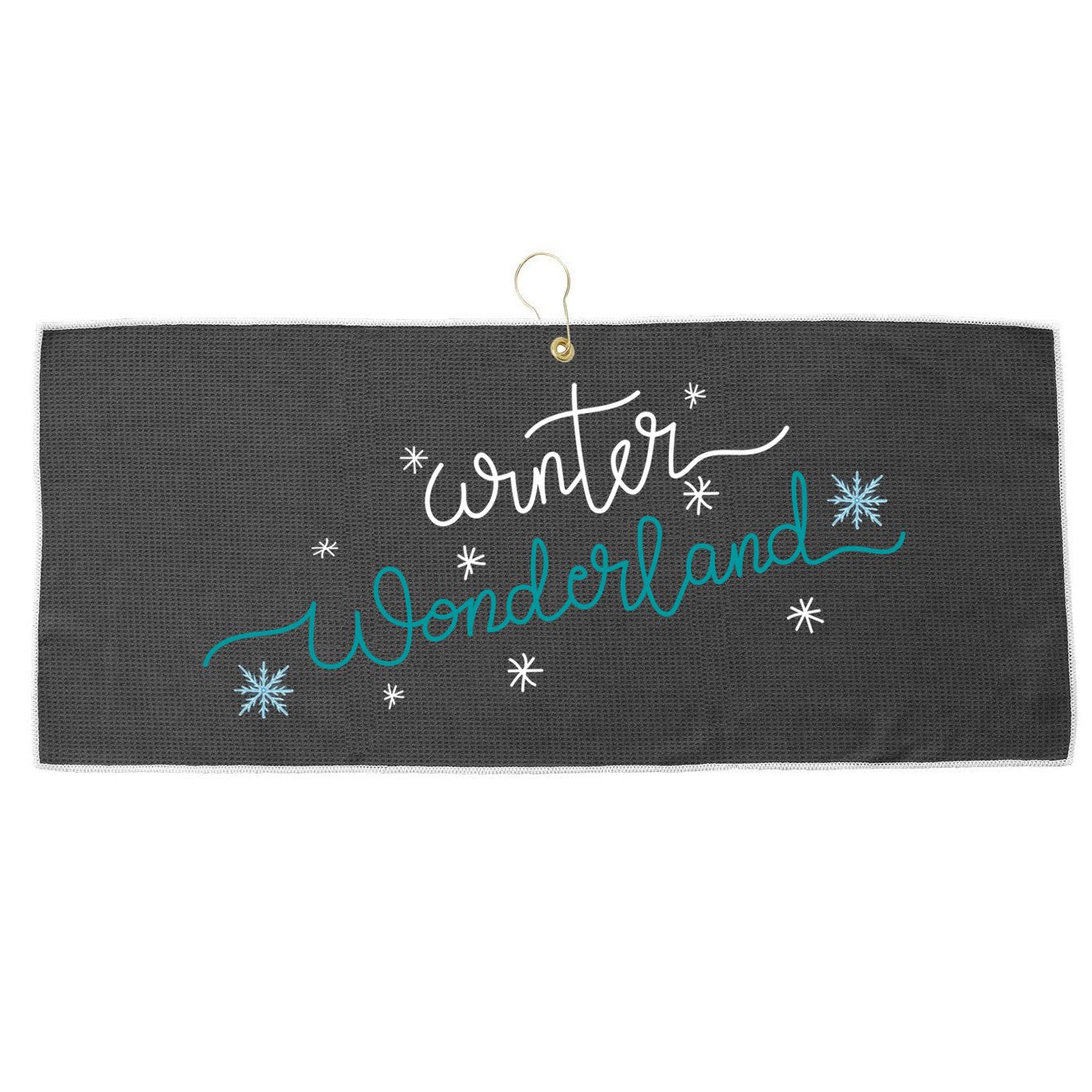 Winter Wonderland Snowflake Large Microfiber Waffle Golf Towel
