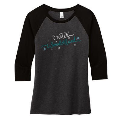 Winter Wonderland Snowflake Women's Tri-Blend 3/4-Sleeve Raglan Shirt