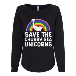 Whale Watching Save The Chubby Sea Unicorns Funny Gift Womens California Wash Sweatshirt