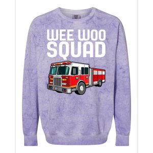 Wee Woo Squad Funny Firefighter Firetruck Colorblast Crewneck Sweatshirt