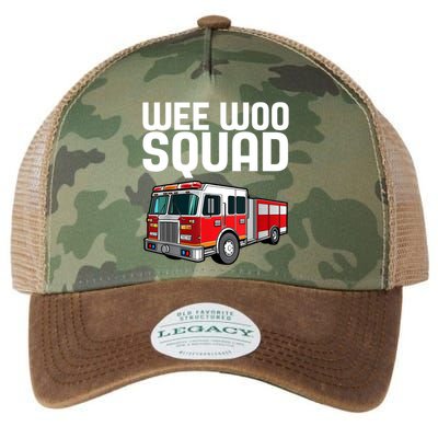 Wee Woo Squad Funny Firefighter Firetruck Legacy Tie Dye Trucker Hat