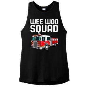 Wee Woo Squad Funny Firefighter Firetruck Ladies PosiCharge Tri-Blend Wicking Tank