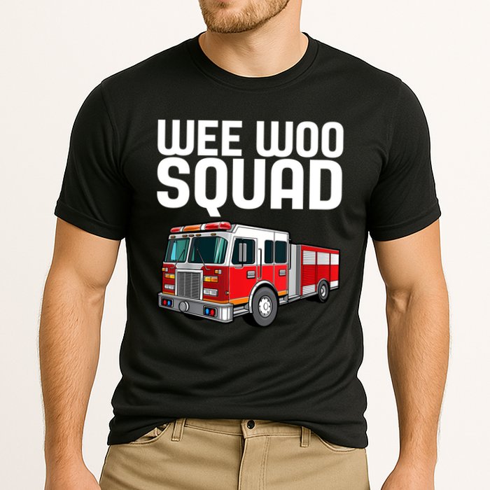 Wee Woo Squad Funny Firefighter Firetruck Cooling Performance Crew T-Shirt