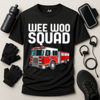 Wee Woo Squad Funny Firefighter Firetruck Cooling Performance Crew T-Shirt