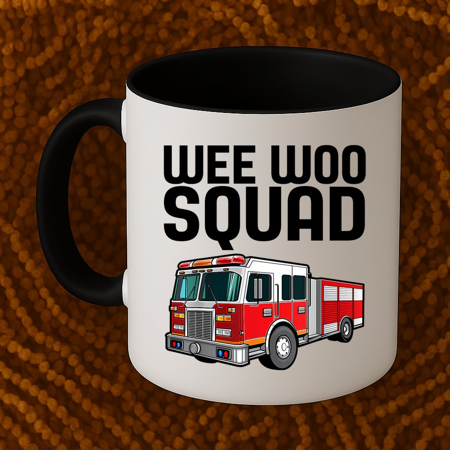 Wee Woo Squad Funny Firefighter Firetruck Mug