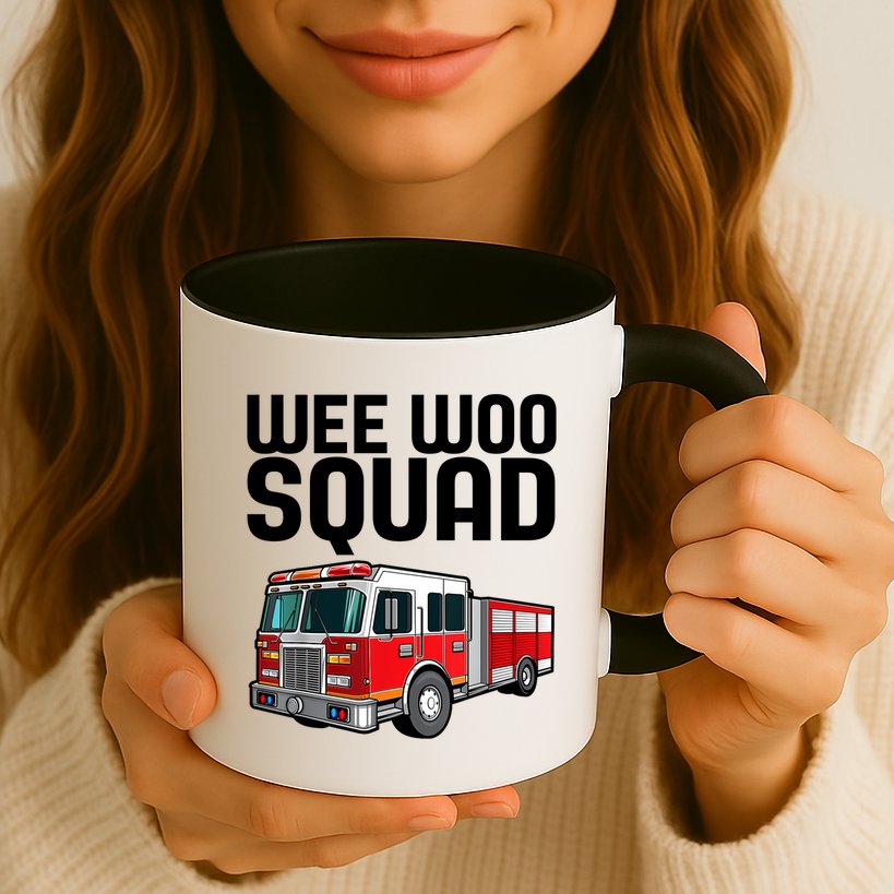 Wee Woo Squad Funny Firefighter Firetruck Mug