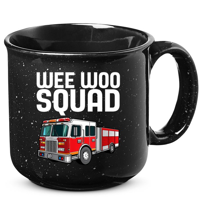 Wee Woo Squad Funny Firefighter Firetruck 15oz Campfire Ceramic Mug