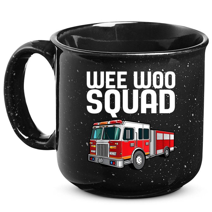 Wee Woo Squad Funny Firefighter Firetruck 15oz Campfire Ceramic Mug