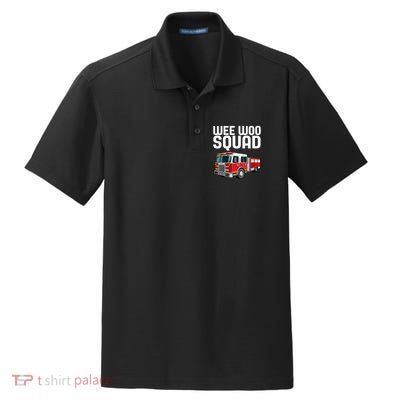 Wee Woo Squad Funny Firefighter Firetruck Dry Zone Grid Polo