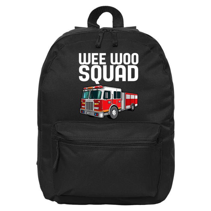 Wee Woo Squad Funny Firefighter Firetruck 16 in Basic Backpack