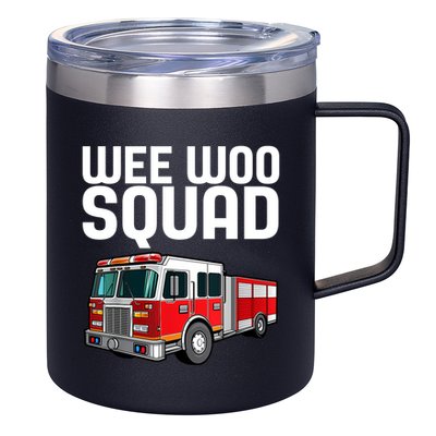 Wee Woo Squad Funny Firefighter Firetruck 12oz Stainless Steel Coffee Mug