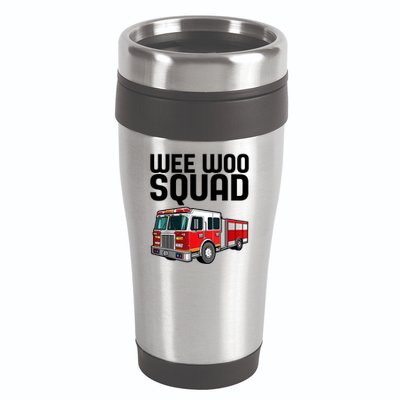 Wee Woo Squad Funny Firefighter Firetruck 16oz Travel Tumbler