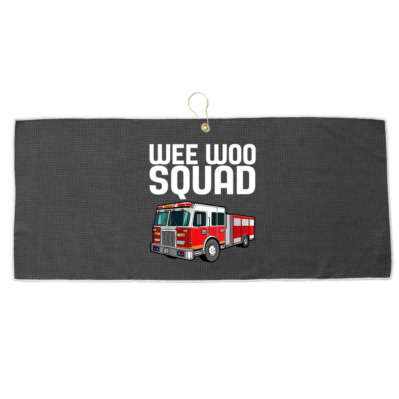 Wee Woo Squad Funny Firefighter Firetruck Large Microfiber Waffle Golf Towel