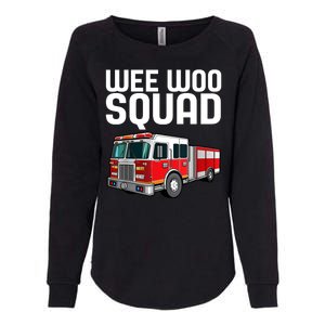 Wee Woo Squad Funny Firefighter Firetruck Womens California Wash Sweatshirt