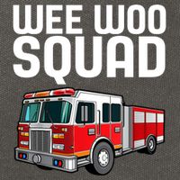 Wee Woo Squad Funny Firefighter Firetruck Cotton Canvas Backpack