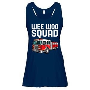 Wee Woo Squad Funny Firefighter Firetruck Ladies Essential Flowy Tank