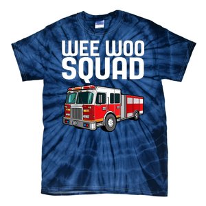 Wee Woo Squad Funny Firefighter Firetruck Tie-Dye T-Shirt