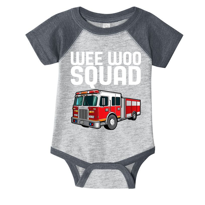 Wee Woo Squad Funny Firefighter Firetruck Infant Baby Jersey Bodysuit
