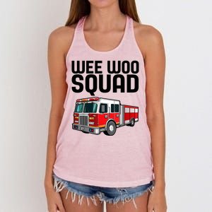 Wee Woo Squad Funny Firefighter Firetruck Women's Knotted Racerback Tank