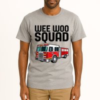 Wee Woo Squad Funny Firefighter Firetruck Tall T-Shirt