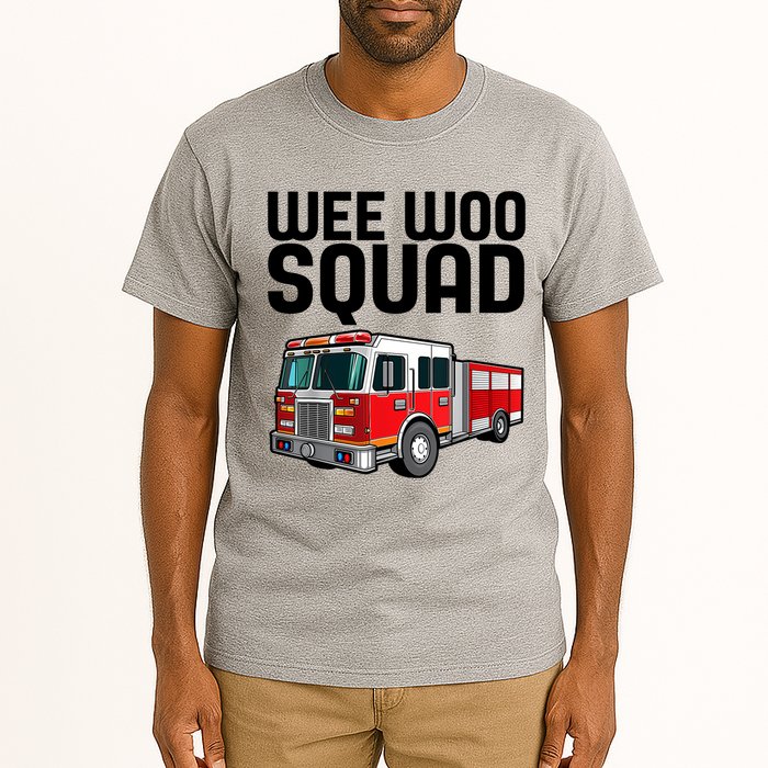 Wee Woo Squad Funny Firefighter Firetruck Tall T-Shirt