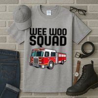 Wee Woo Squad Funny Firefighter Firetruck Tall T-Shirt