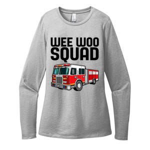 Wee Woo Squad Funny Firefighter Firetruck Womens CVC Long Sleeve Shirt