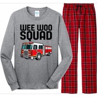 Wee Woo Squad Funny Firefighter Firetruck Long Sleeve Pajama Set